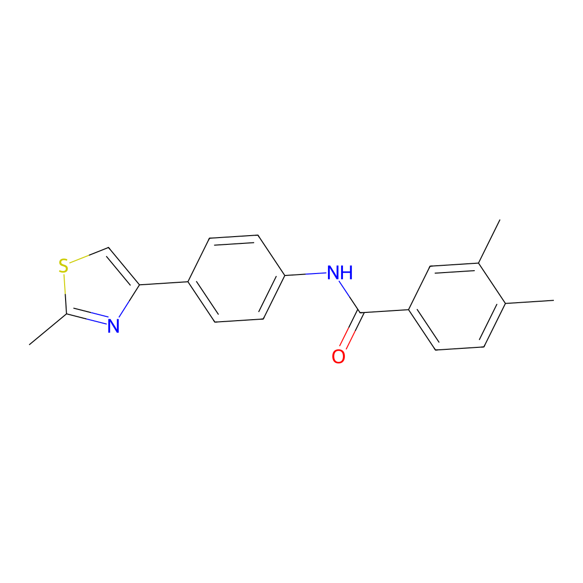 3,4-dimethyl-N-[4-(2-methyl-1,3-thiazol-4-yl)phenyl]benzamide molecular structure, CAS 835898-52-7