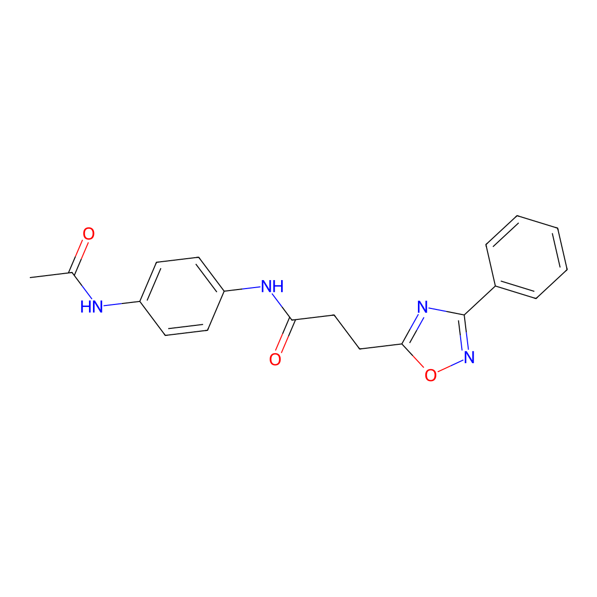 N-(4-acetamidophenyl)-3-(3-phenyl-1,2,4-oxadiazol-5-yl)propanamide molecular structure, CAS 835898-58-3