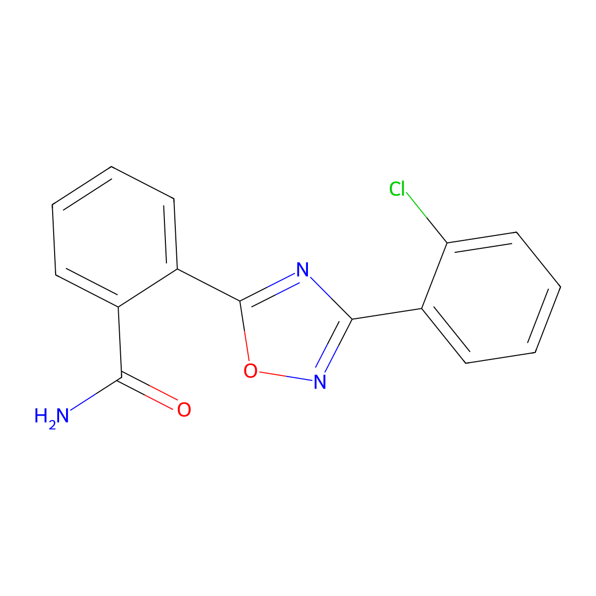 2-[3-(2-Chlorophenyl)-1,2,4-oxadiazol-5-yl]benzamide molecular structure, CAS 835898-65-2