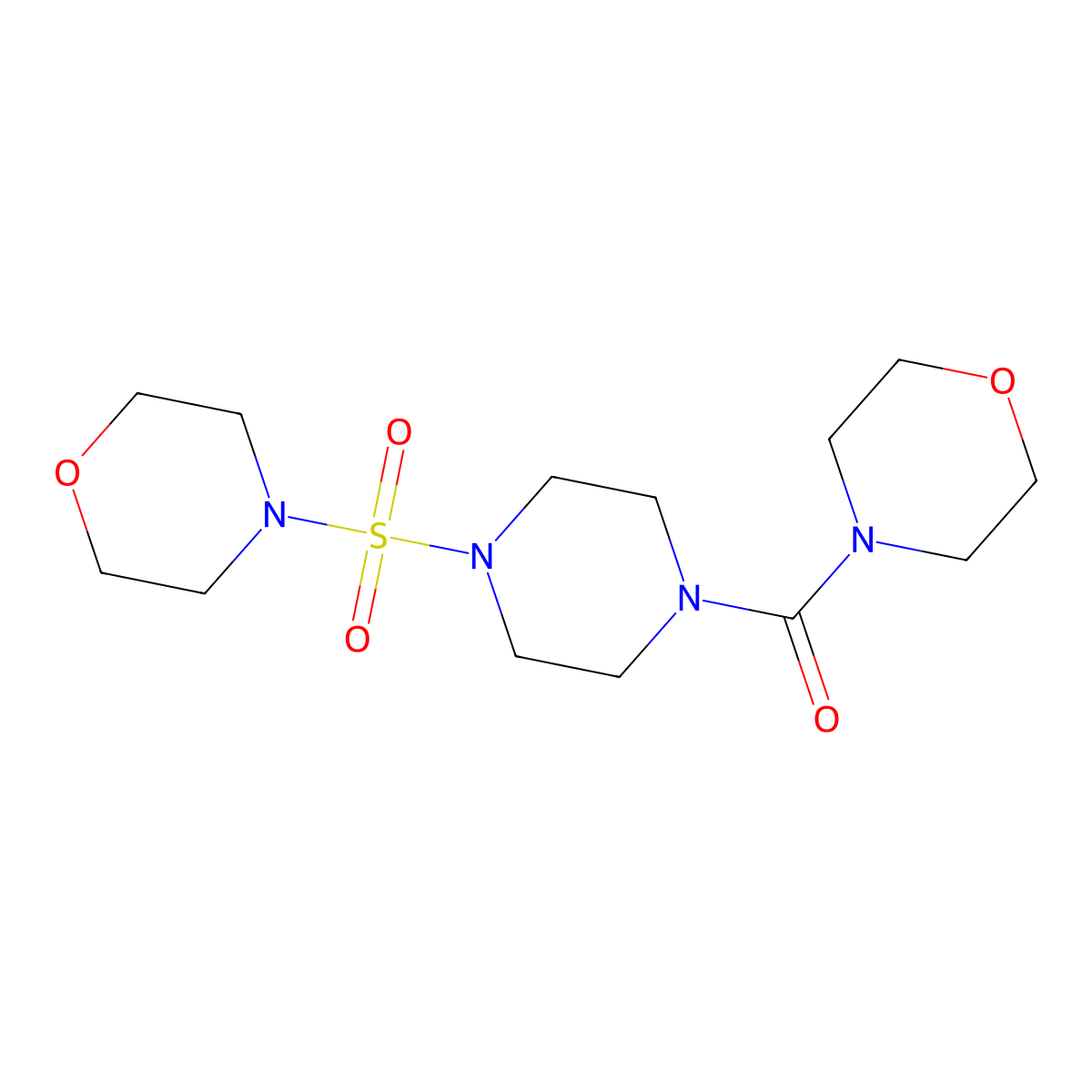 4-{[4-(4-Morpholinylcarbonyl)-1-piperazinyl]sulfonyl}morpholine molecular structure, CAS 835898-90-3