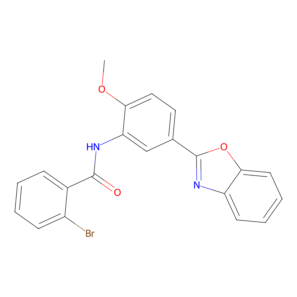 N-[5-(1,3-benzoxazol-2-yl)-2-methoxyphenyl]-2-bromobenzamide molecular structure, CAS 835898-98-1