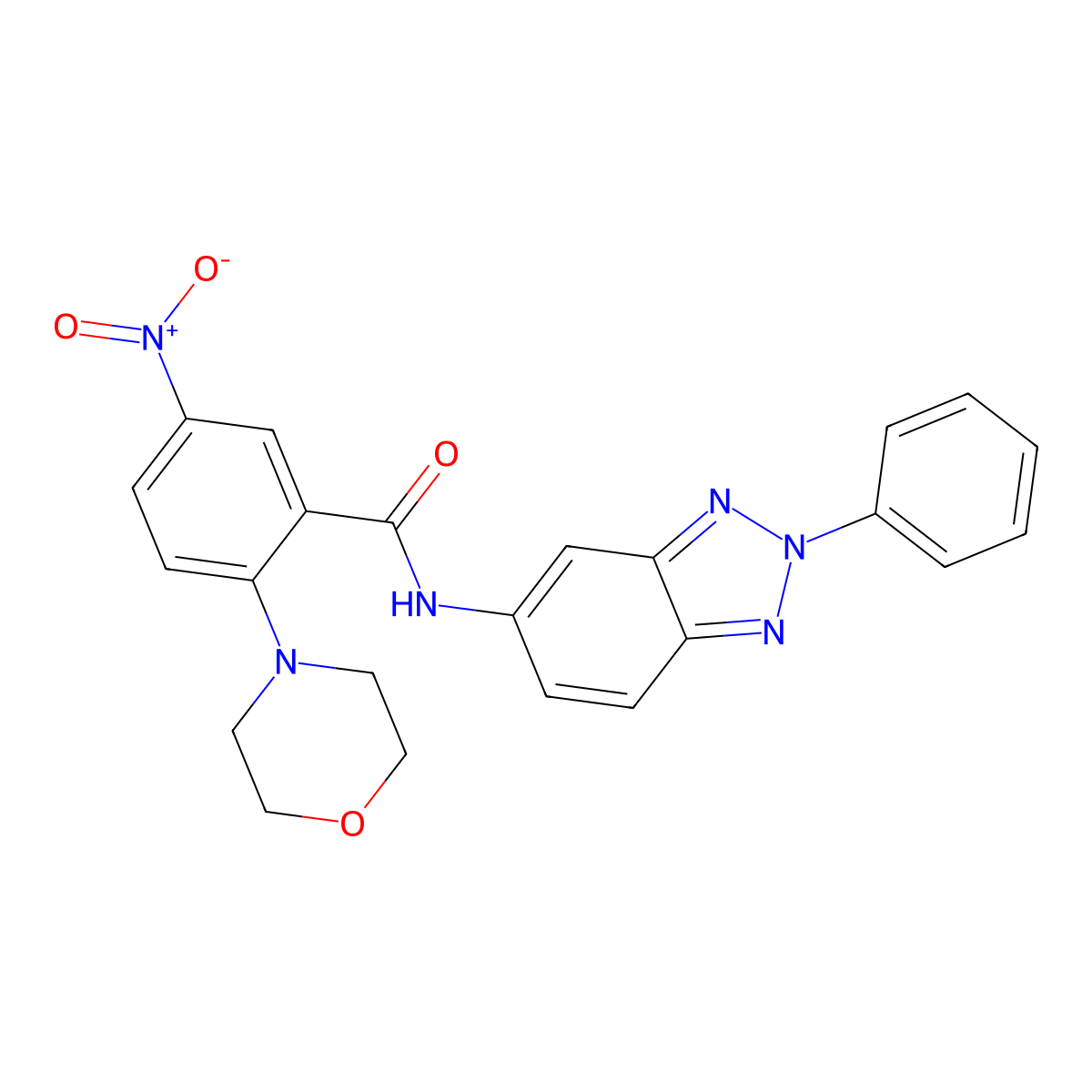 2-morpholin-4-yl-5-nitro-N-(2-phenylbenzotriazol-5-yl)benzamide molecular structure, CAS 835899-03-1