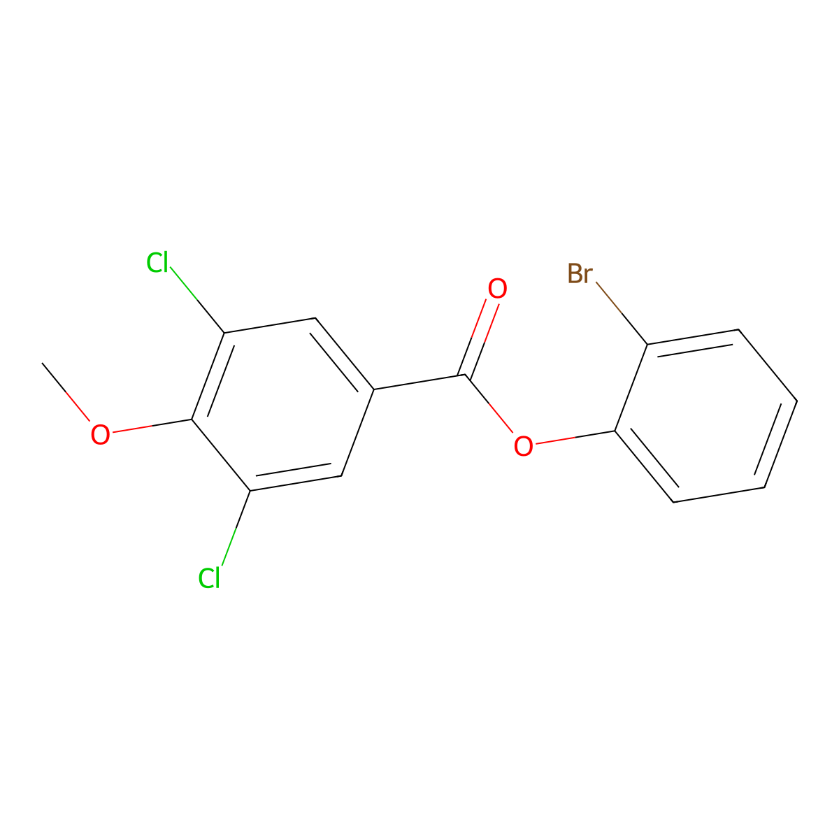 2-Bromophenyl 3,5-dichloro-4-methoxybenzoate molecular structure, CAS 835899-12-2