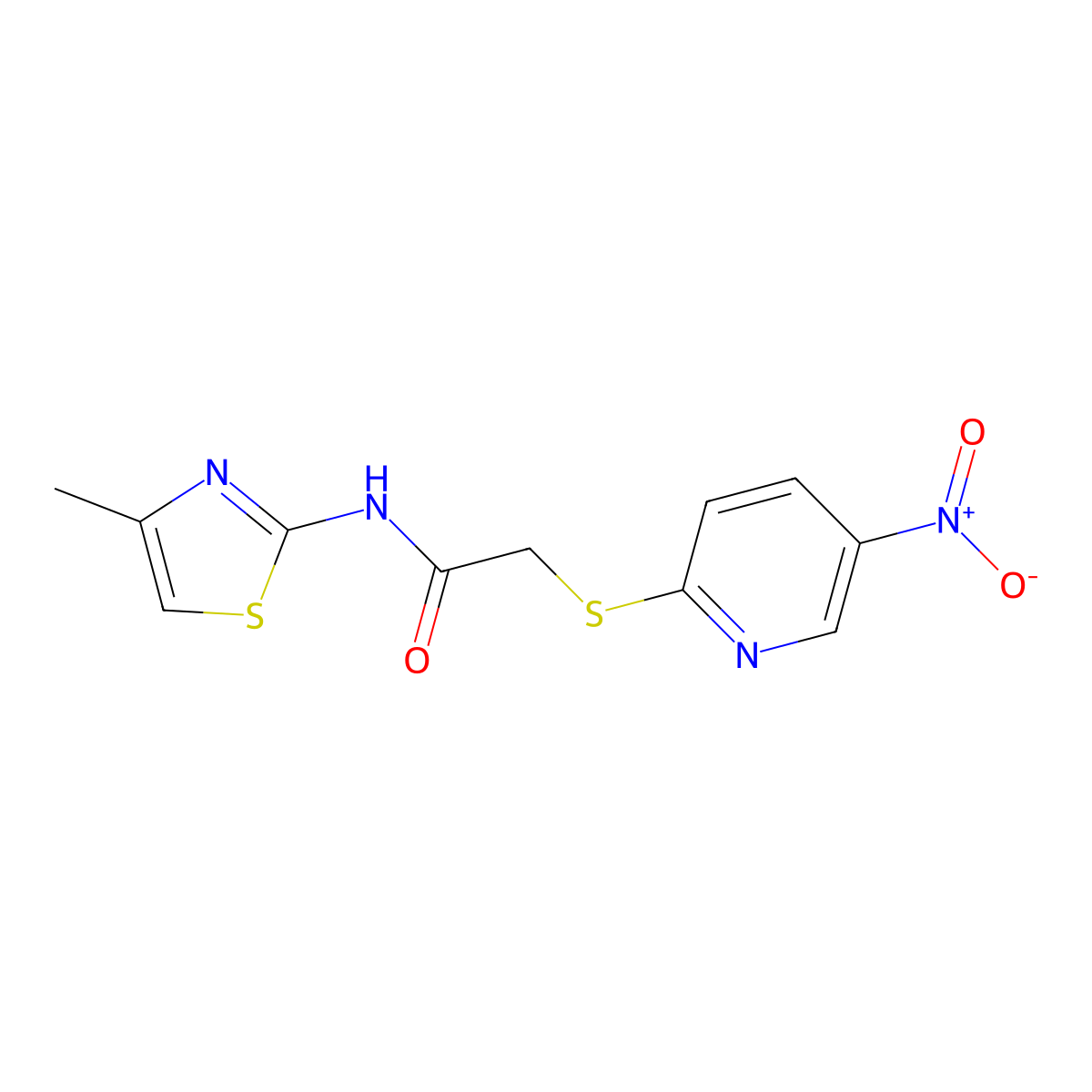 N-(4-methyl-1,3-thiazol-2-yl)-2-(5-nitropyridin-2-yl)sulfanylacetamide molecular structure, CAS 835899-60-0