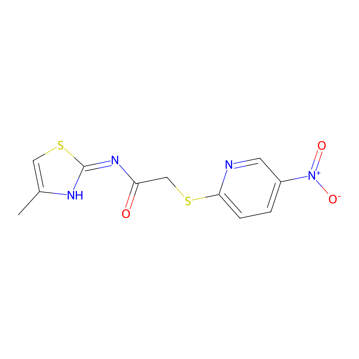 N-(4-methyl-1,3-thiazol-2-yl)-2-(5-nitropyridin-2-yl)sulfanylacetamide molecular structure, CAS 835899-60-0