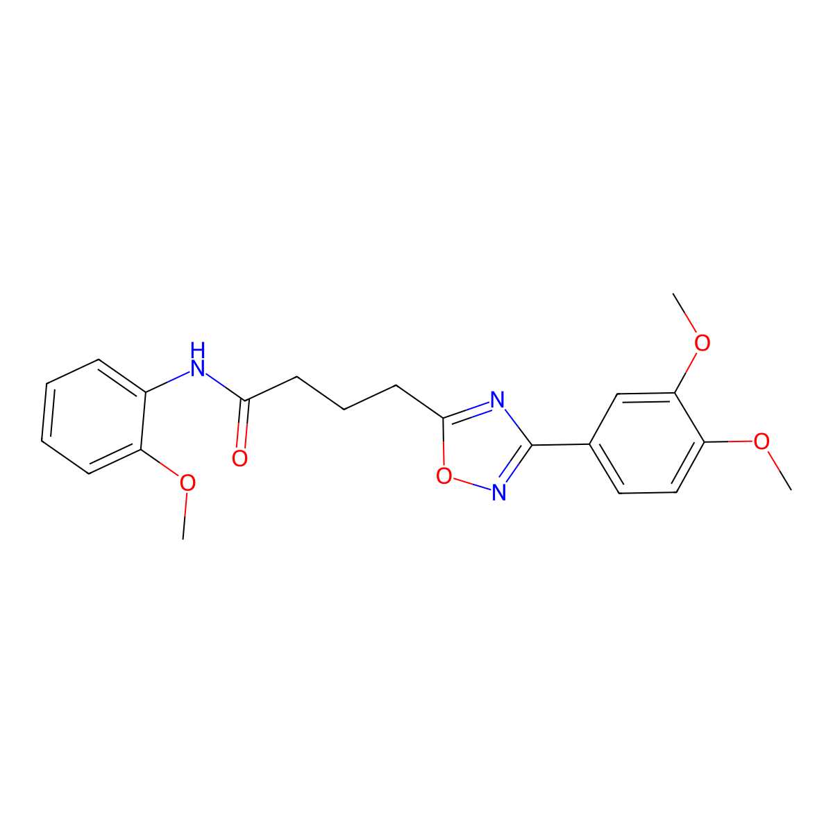 4-[3-(3,4-dimethoxyphenyl)-1,2,4-oxadiazol-5-yl]-N-(2-methoxyphenyl)butanamide molecular structure, CAS 835899-85-9