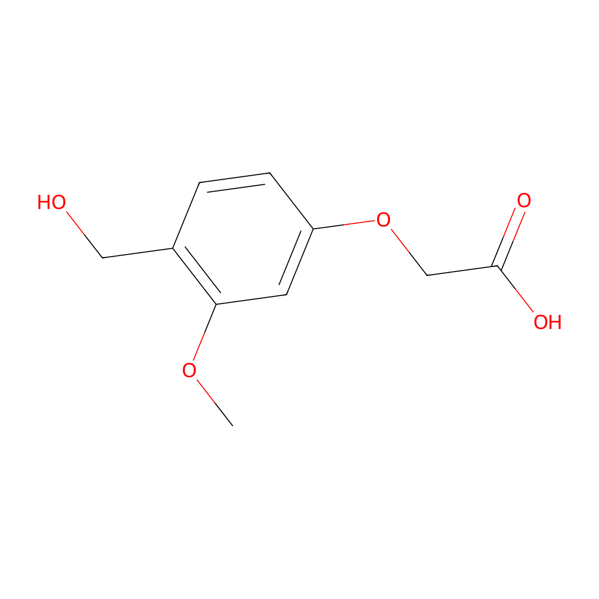 3-Methoxy-4-hydroxymethylphenoxyacetic acid molecular structure, CAS 83590-77-6