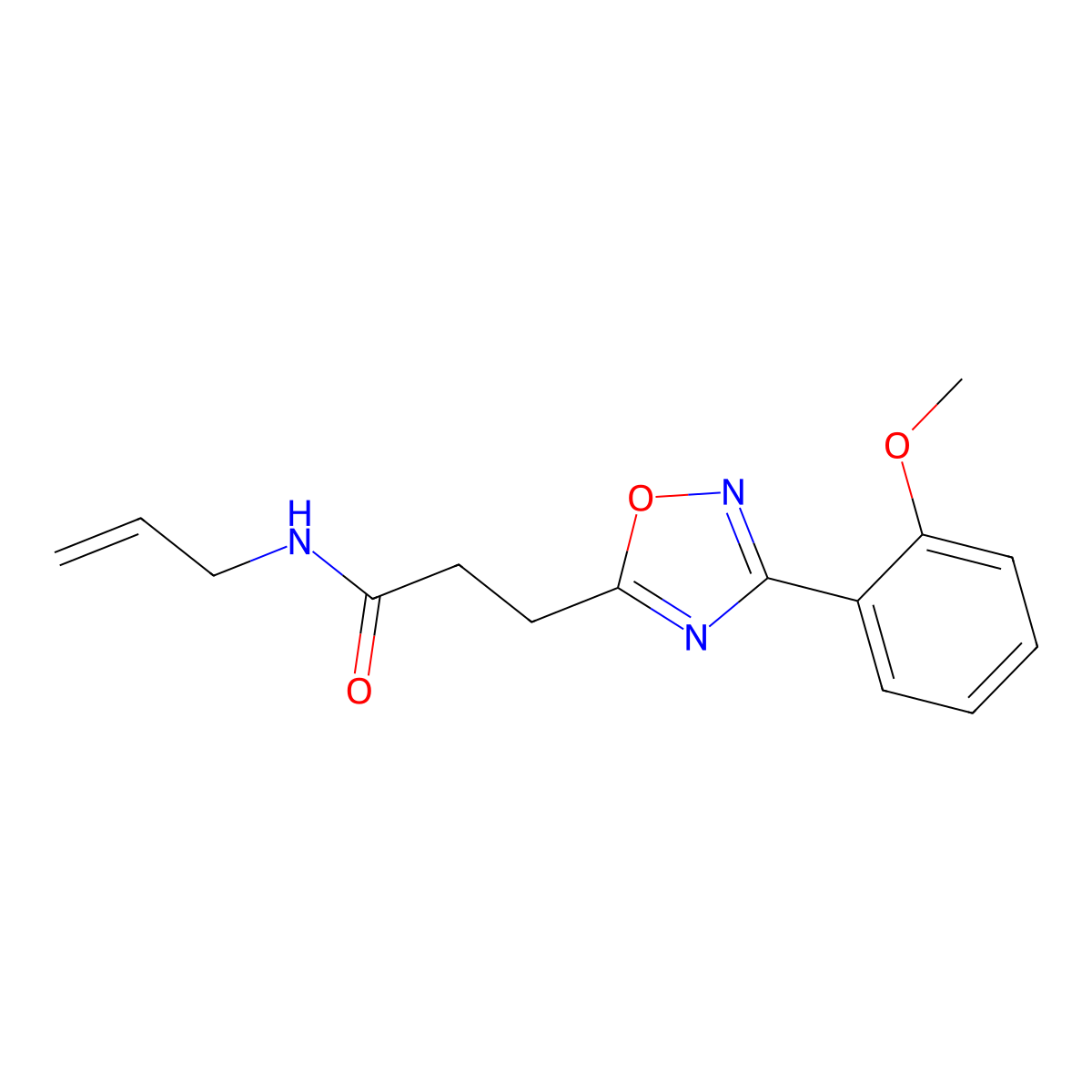 3-[3-(2-methoxyphenyl)-1,2,4-oxadiazol-5-yl]-N-prop-2-enylpropanamide molecular structure, CAS 835900-00-0