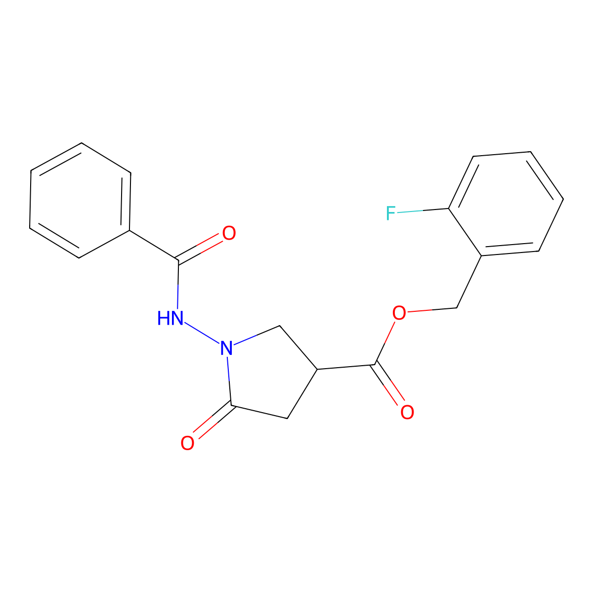 2-Fluorobenzyl 5-oxo-1-[(phenylcarbonyl)amino]pyrrolidine-3-carboxylate molecular structure, CAS 835900-02-2