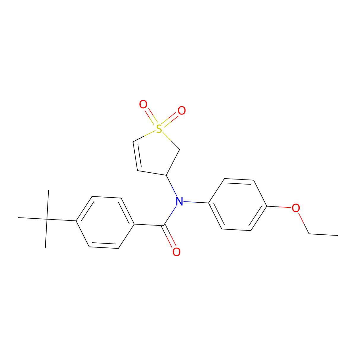 4-(tert-butyl)-N-(1,1-dioxido-2,3-dihydrothiophen-3-yl)-N-(4-ethoxyphenyl)benzamide molecular structure, CAS 835900-12-4