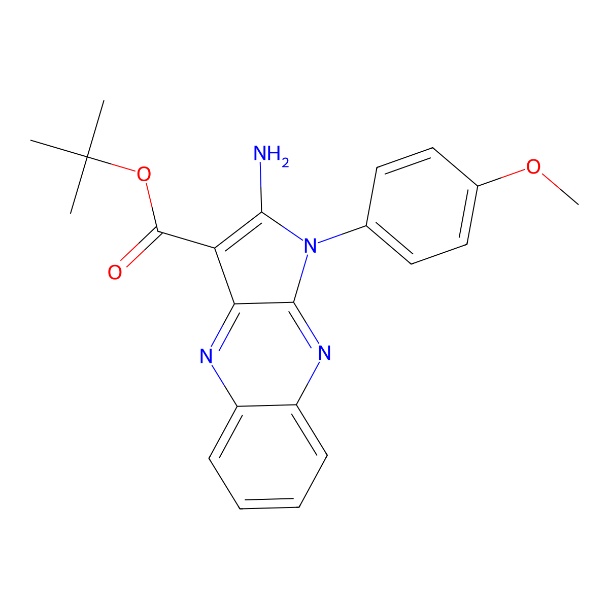 tert-butyl 2-amino-1-(4-methoxyphenyl)-1H-pyrrolo[2,3-b]quinoxaline-3-carboxylate molecular structure, CAS 835906-15-5