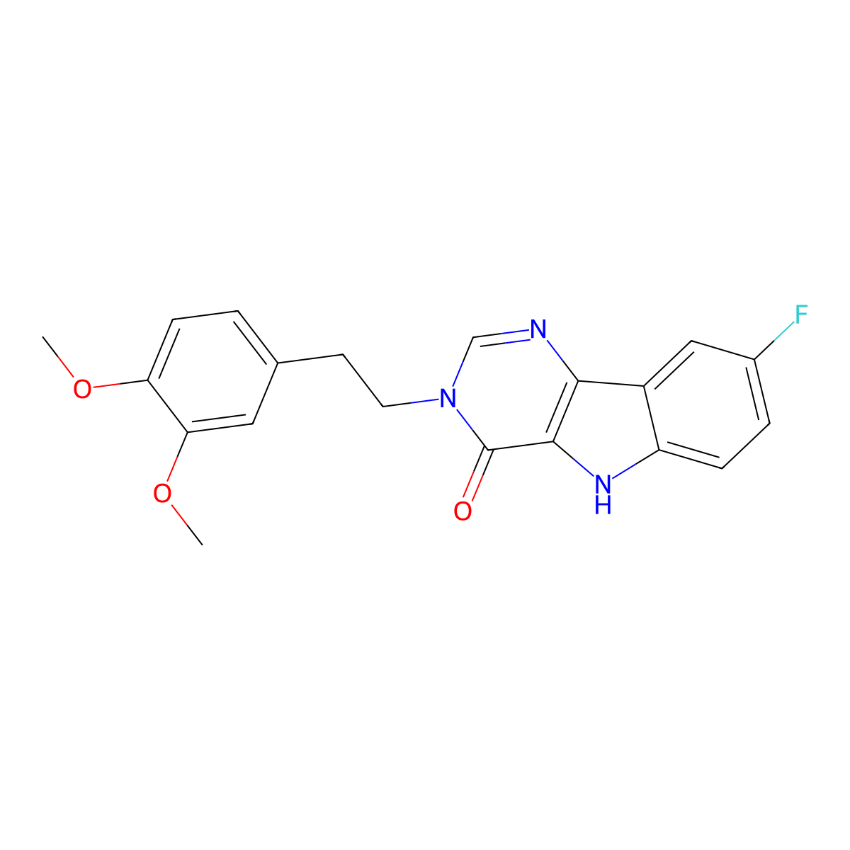 3-(3,4-dimethoxyphenethyl)-8-fluoro-3H-pyrimido[5,4-b]indol-4(5H)-one molecular structure, CAS 835907-61-4