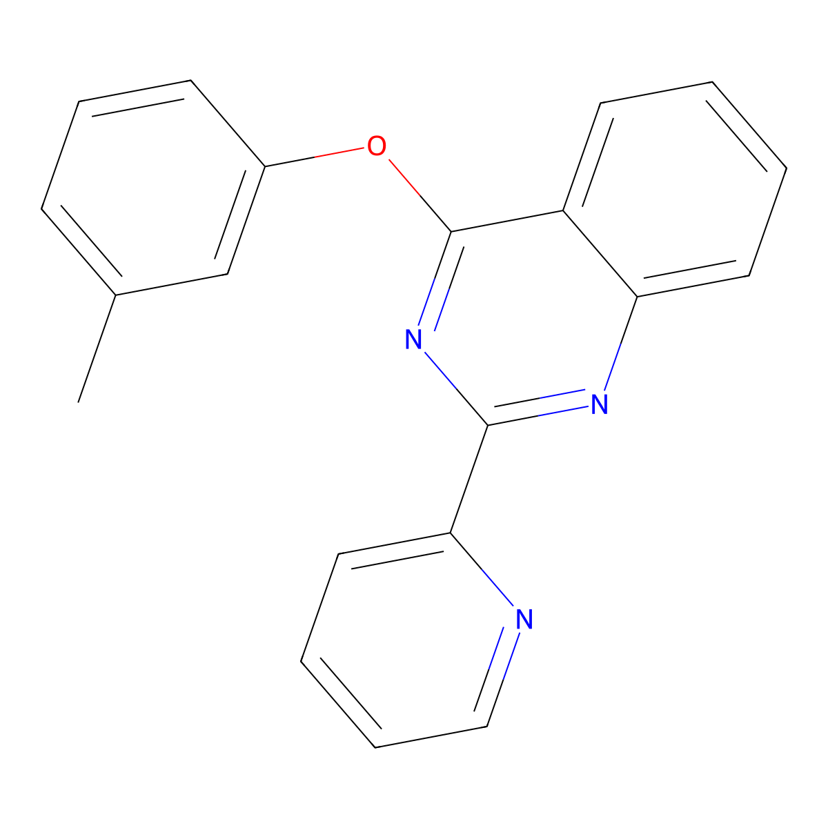 4-(3-Methylphenoxy)-2-pyridin-2-ylquinazoline molecular structure, CAS 835907-67-0