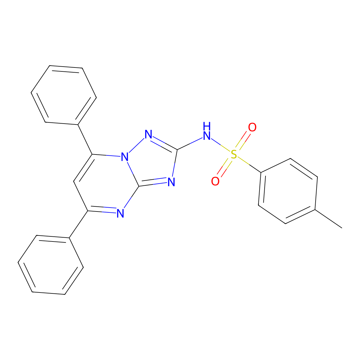 N-(5,7-diphenyl-[1,2,4]triazolo[1,5-a]pyrimidin-2-yl)-4-methylbenzenesulfonamide molecular structure, CAS 835908-43-5