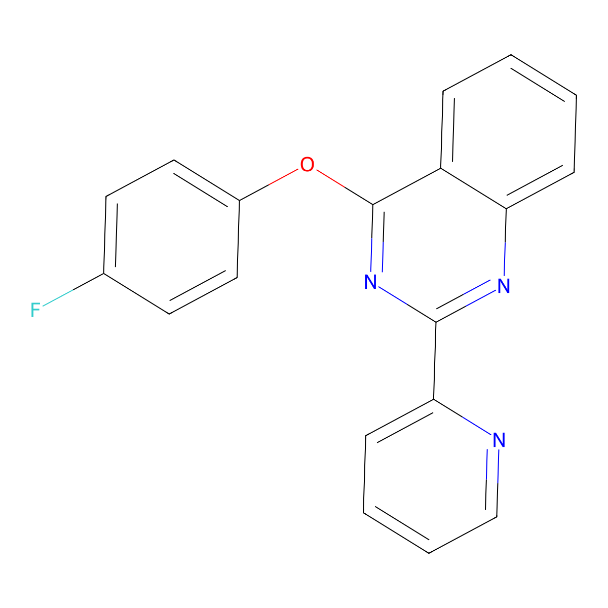 4-(4-Fluorophenoxy)-2-pyridin-2-ylquinazoline molecular structure, CAS 835909-09-6