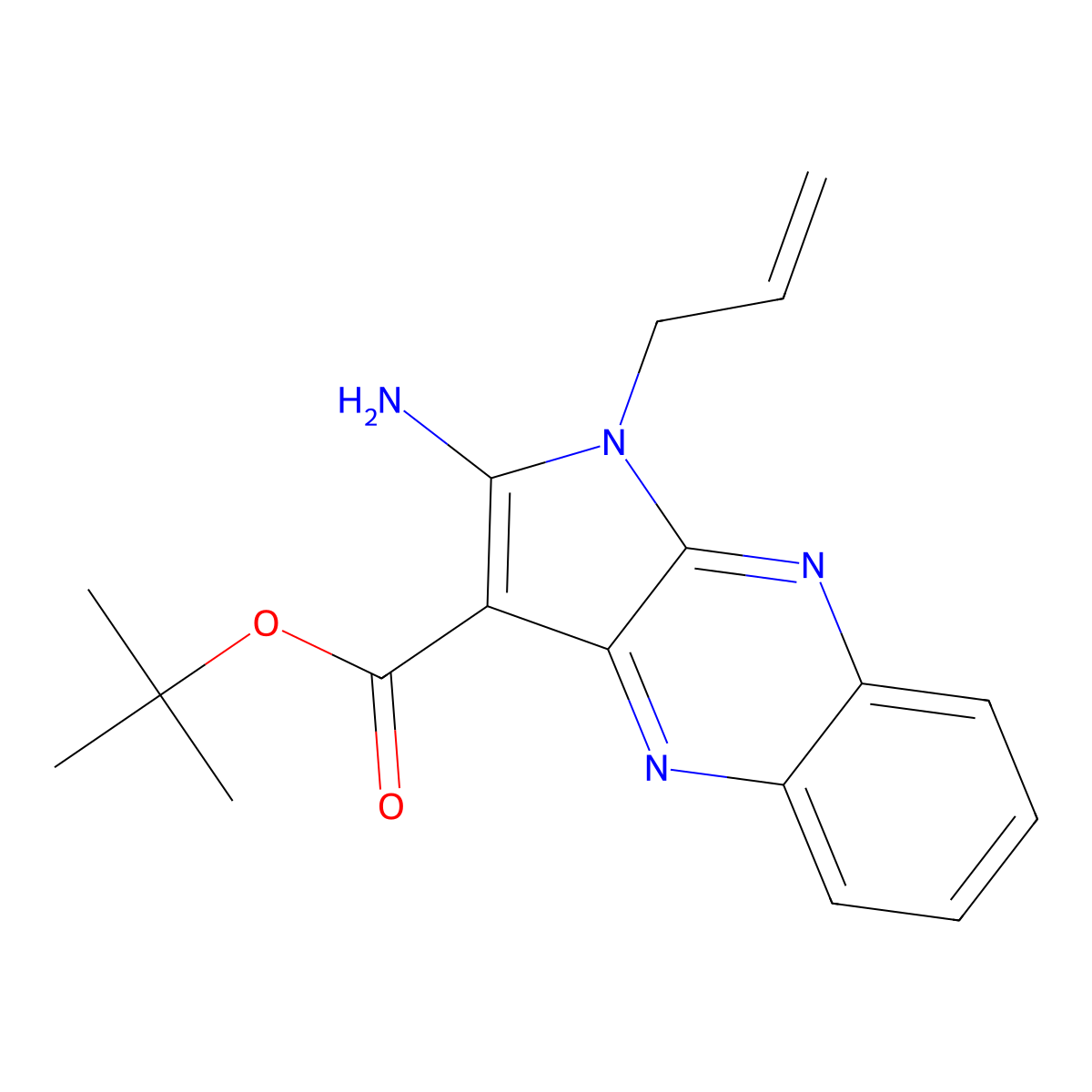 tert-butyl 2-amino-1-(prop-2-en-1-yl)-1H-pyrrolo[2,3-b]quinoxaline-3-carboxylate molecular structure, CAS 835910-24-2