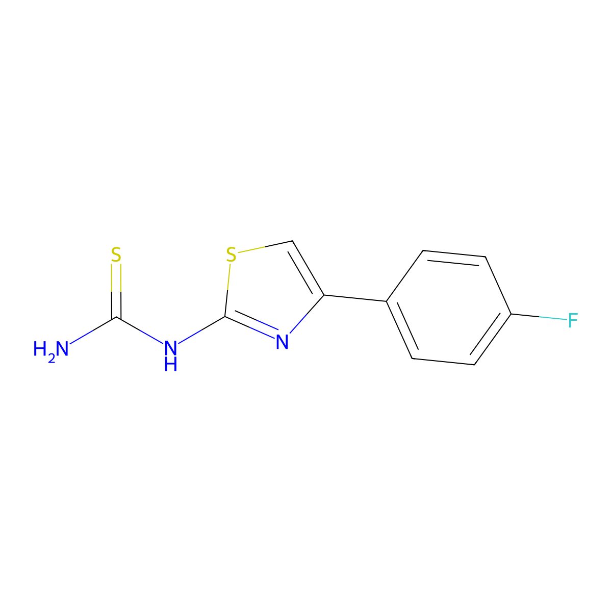 [4-(4-Fluorophenyl)-1,3-thiazol-2-yl]thiourea molecular structure, CAS 835910-55-9