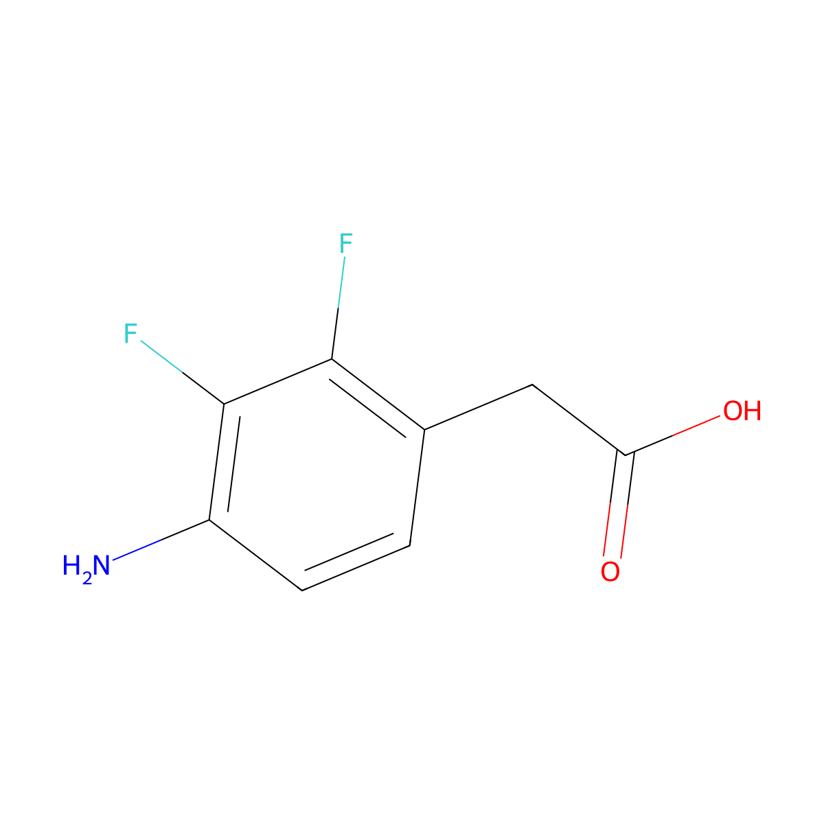 (4-Amino-2,3-difluorophenyl)acetic acid molecular structure, CAS 835912-66-8