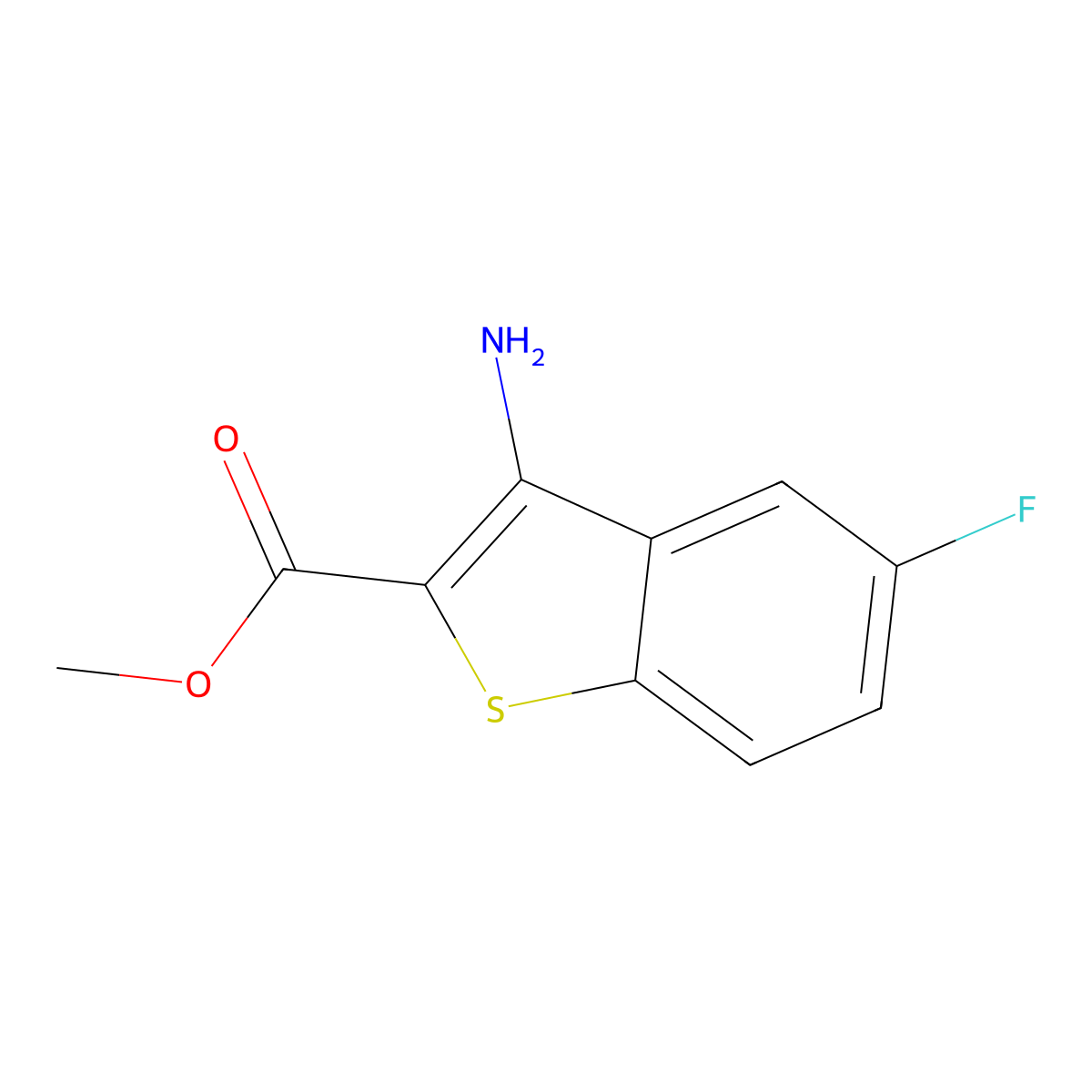 Methyl 3-amino-5-fluorobenzo[b]thiophene-2-carboxylate molecular structure, CAS 835912-83-9