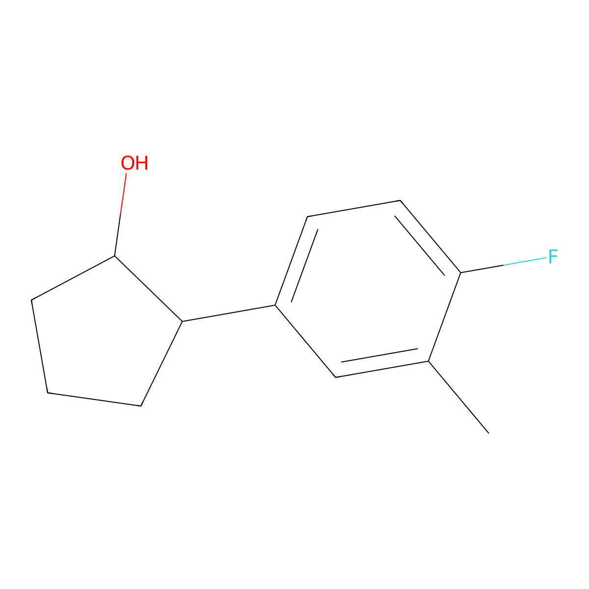 2-(4-Fluoro-3-methylphenyl)cyclopentan-1-ol molecular structure, CAS 835912-96-4