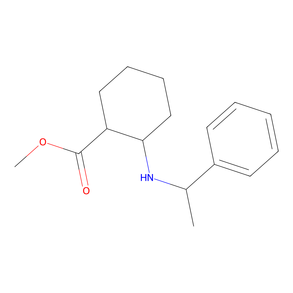 Methyl 2-(1-phenylethylamino)cyclohexanecarboxylate molecular structure, CAS 835926-53-9