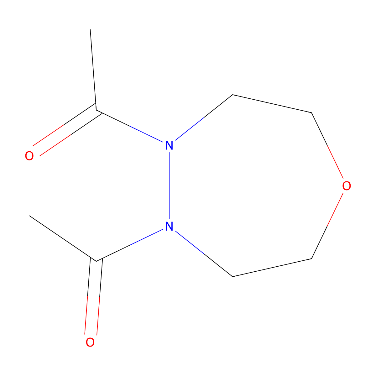 1,4,5-Oxadiazepine, 4,5-diacetylhexahydro- molecular structure, CAS 83598-13-4