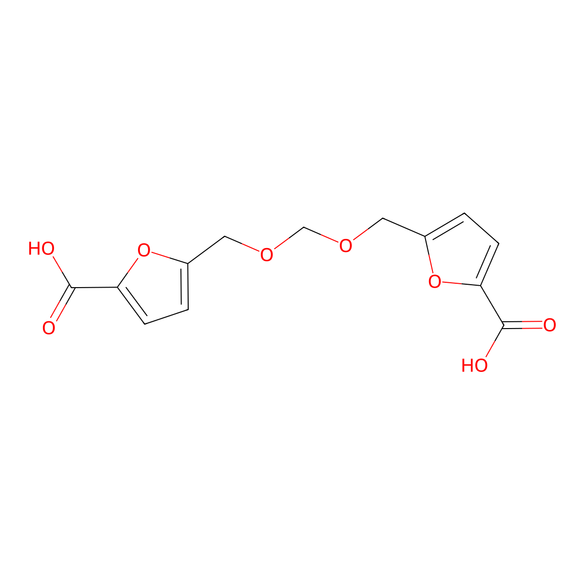 2-Furancarboxylic acid, 5,5'-[methylenebis(oxymethylene)]bis- molecular structure, CAS 83598-30-5