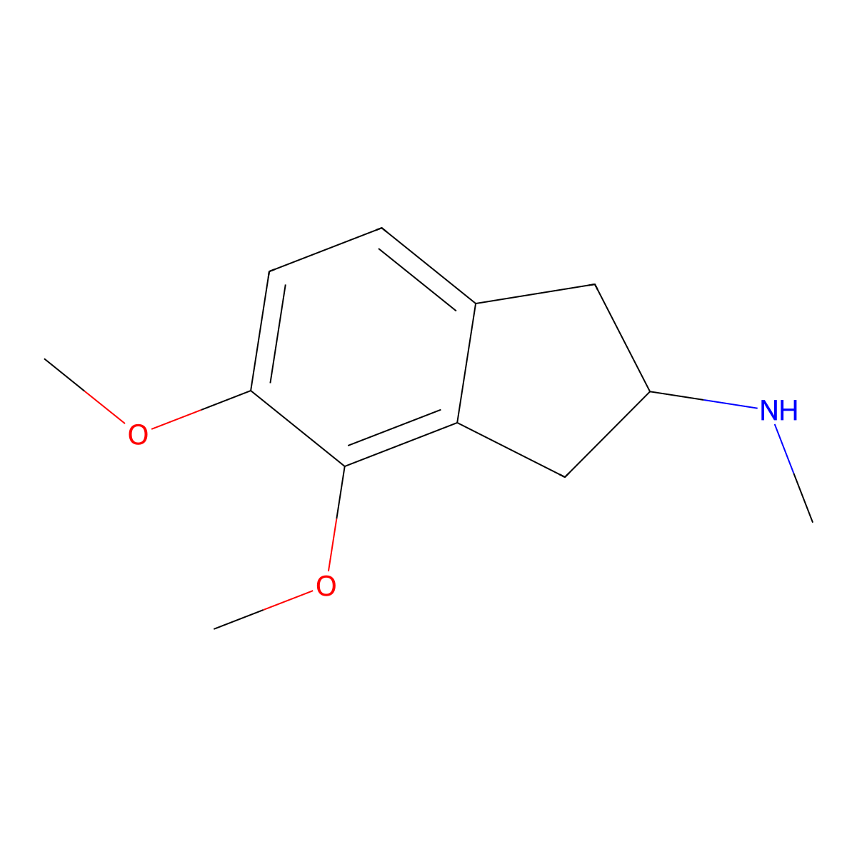 4,5-dimethoxy-N-methyl-2,3-dihydro-1H-inden-2-amine molecular structure, CAS 83598-31-6