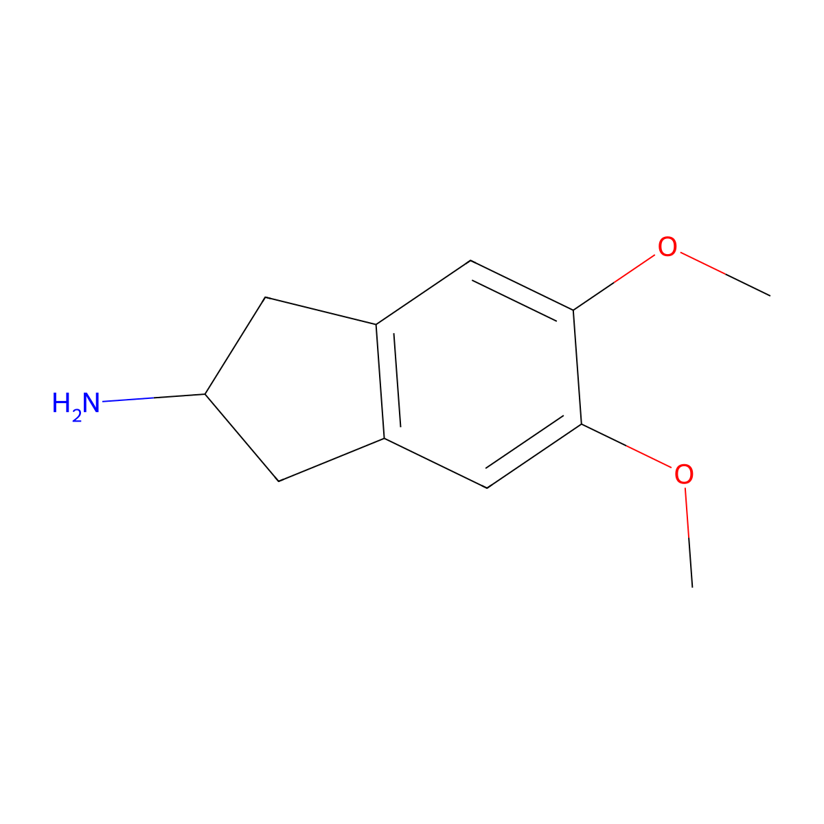 5,6-dimethoxy-2,3-dihydro-1H-inden-2-amine molecular structure, CAS 83598-55-4