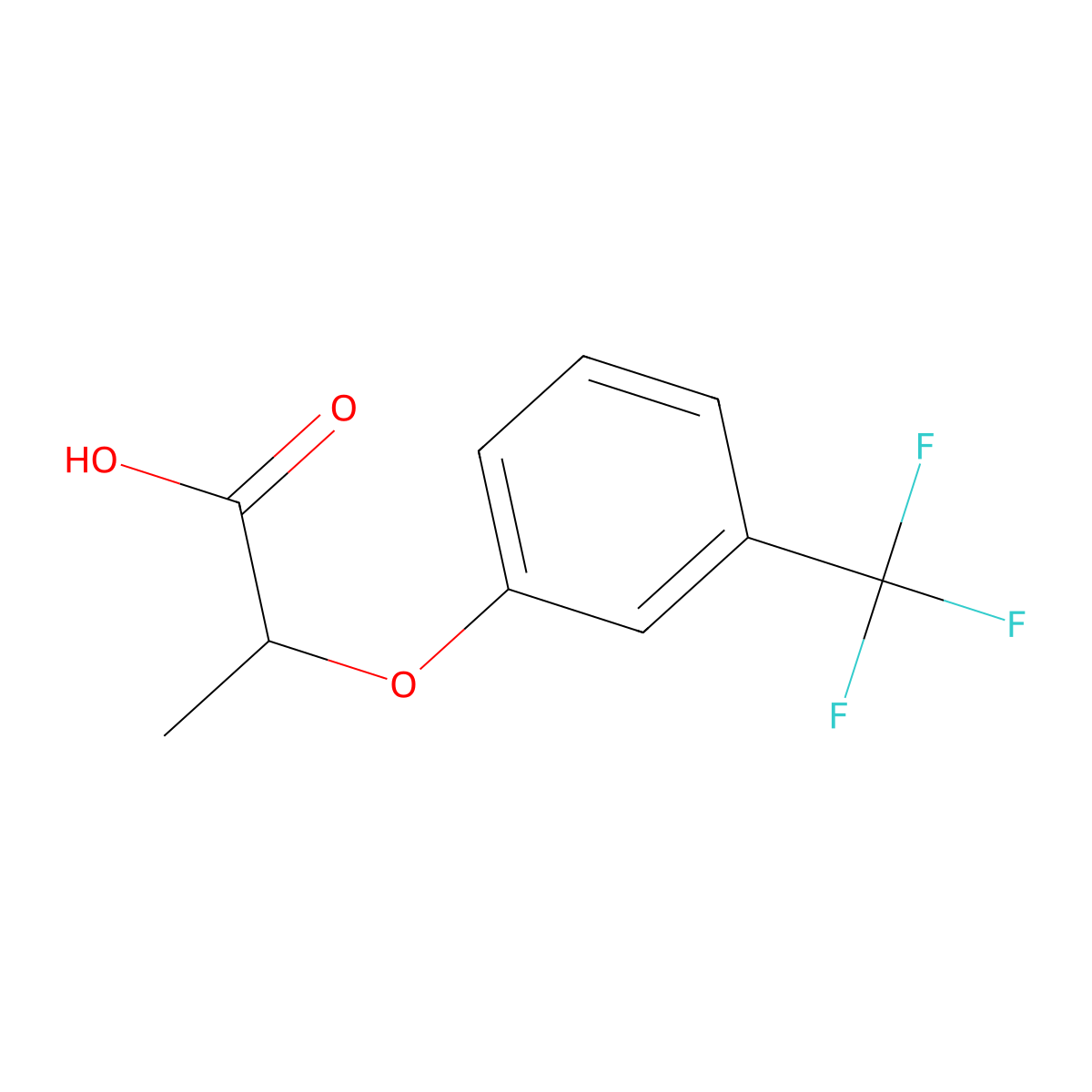 2-[3-(Trifluoromethyl)phenoxy]propanoic acid molecular structure, CAS 836-35-1