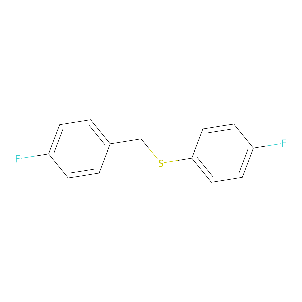 1-Fluoro-4-[[(4-fluorophenyl)methyl]thio]benzene molecular structure, CAS 836-45-3
