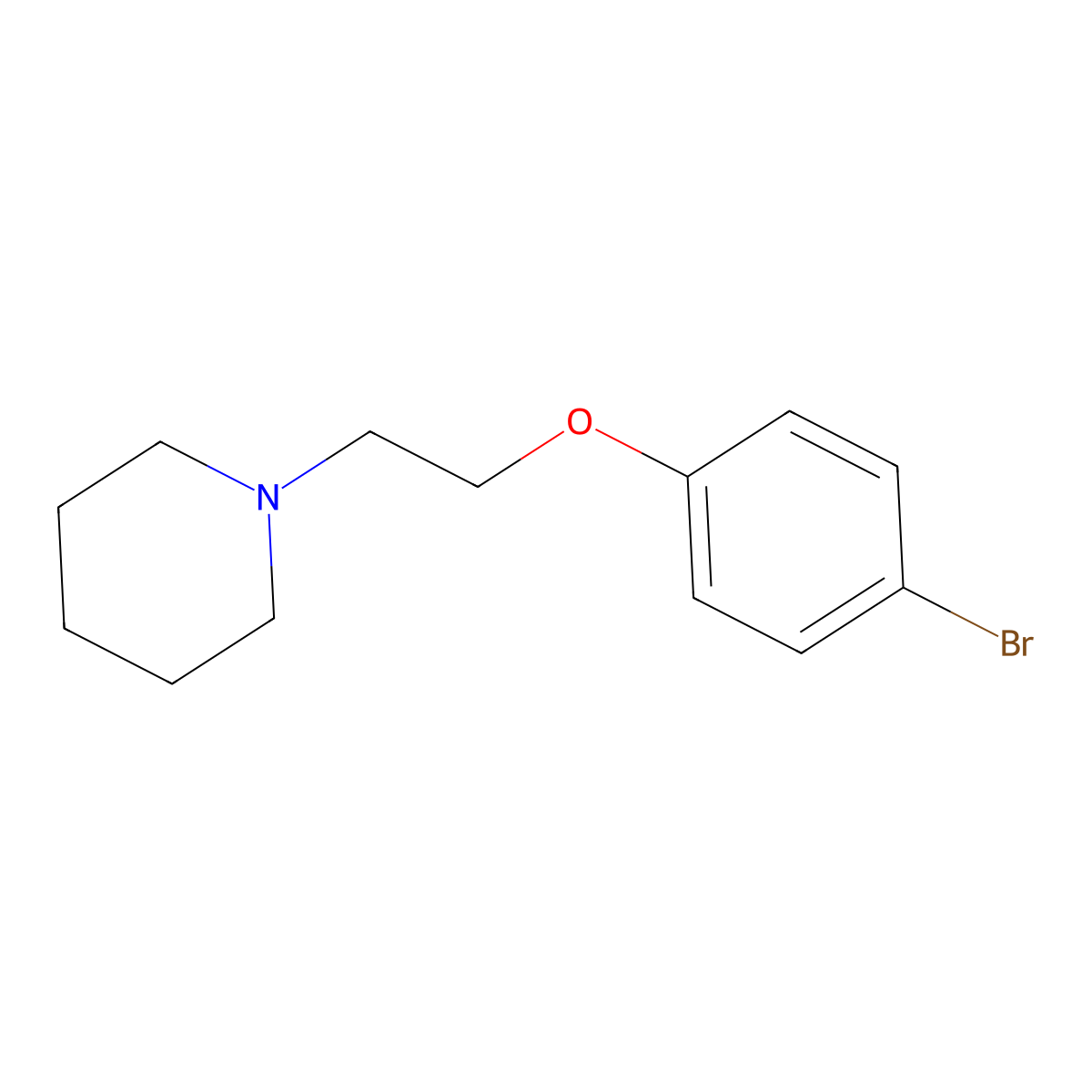 1-[2-(4-Bromophenoxy)ethyl]piperidine molecular structure, CAS 836-58-8