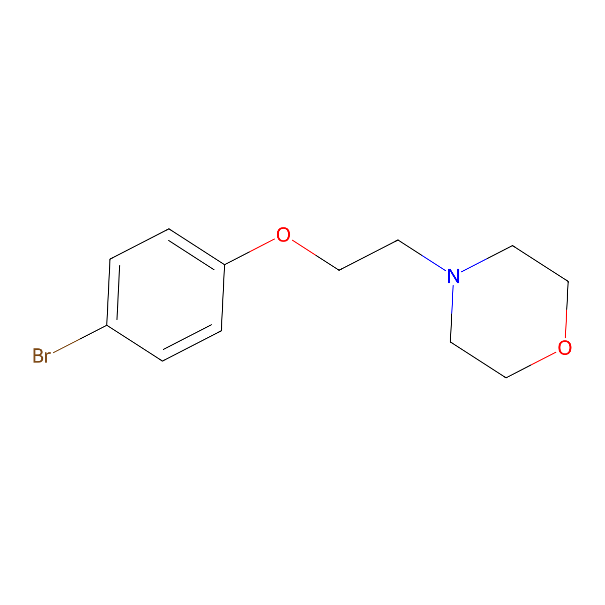 4-(2-(4-Bromophenoxy)ethyl)morpholine molecular structure, CAS 836-59-9