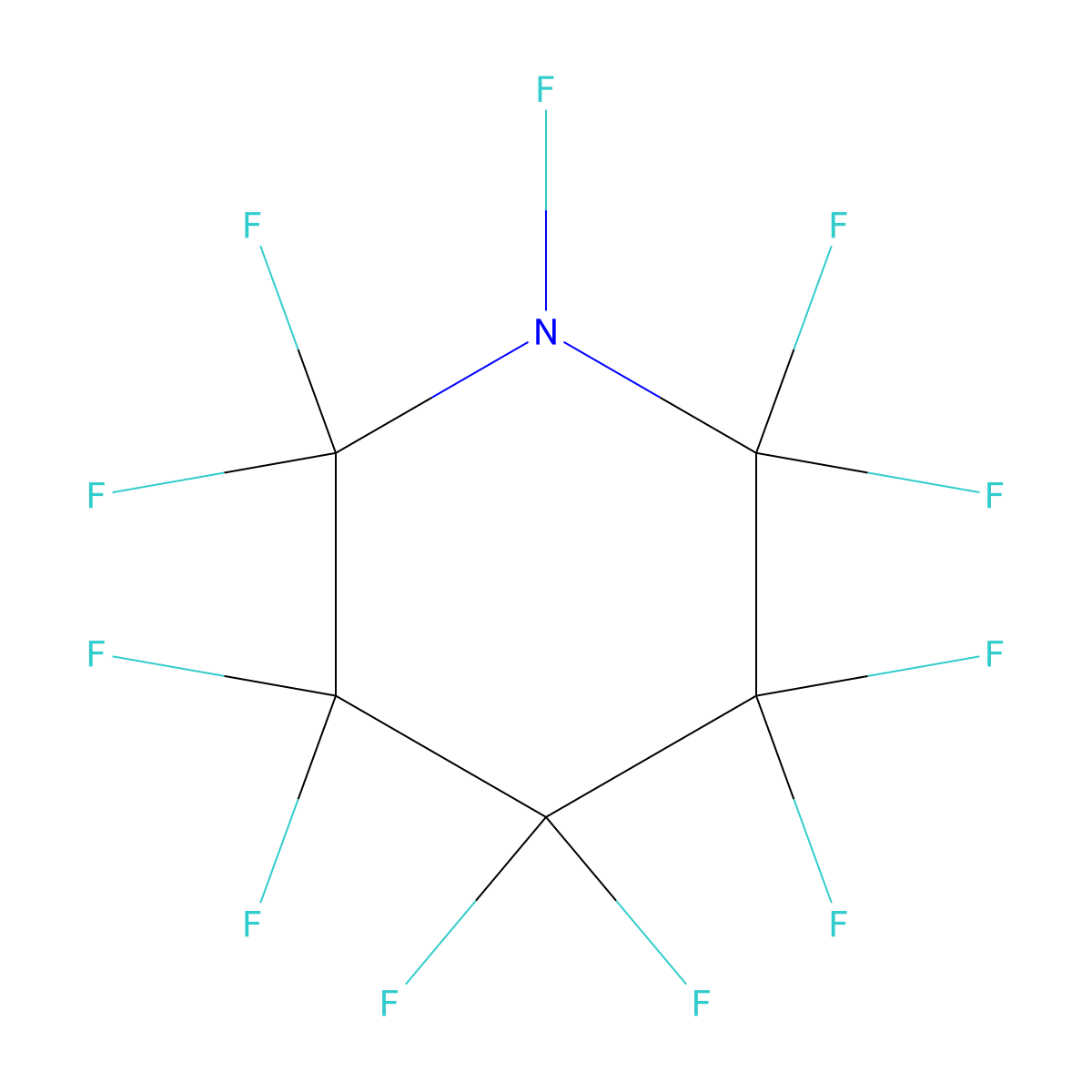 Undecafluoropiperidine molecular structure, CAS 836-77-1