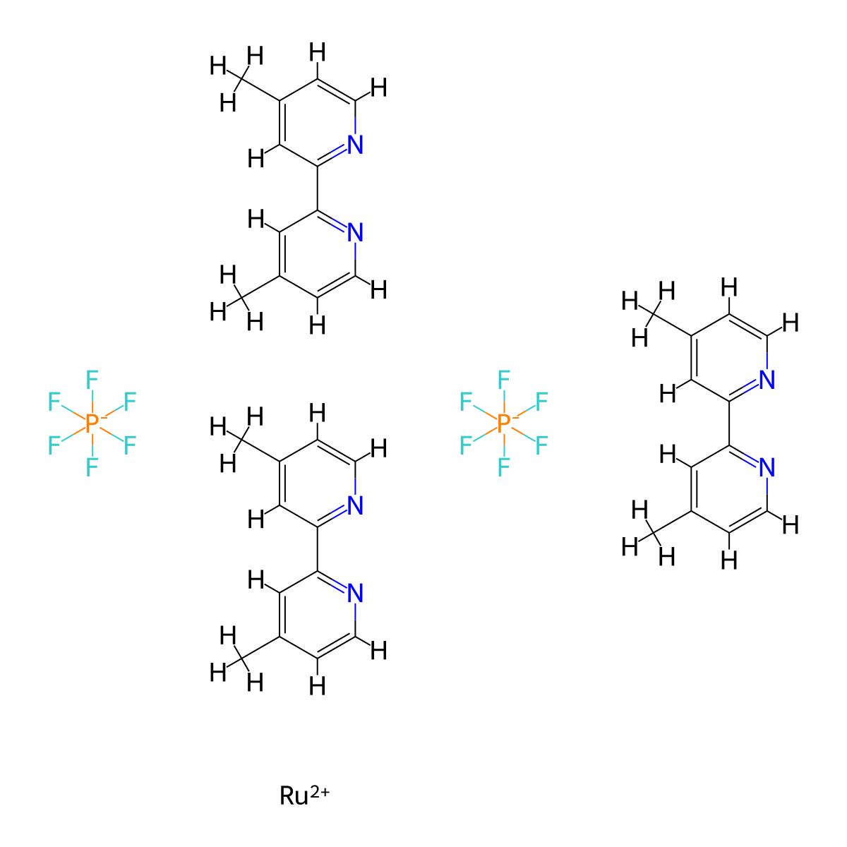 Ru(DMB)3(PF6)2 molecular structure, CAS 83605-44-1