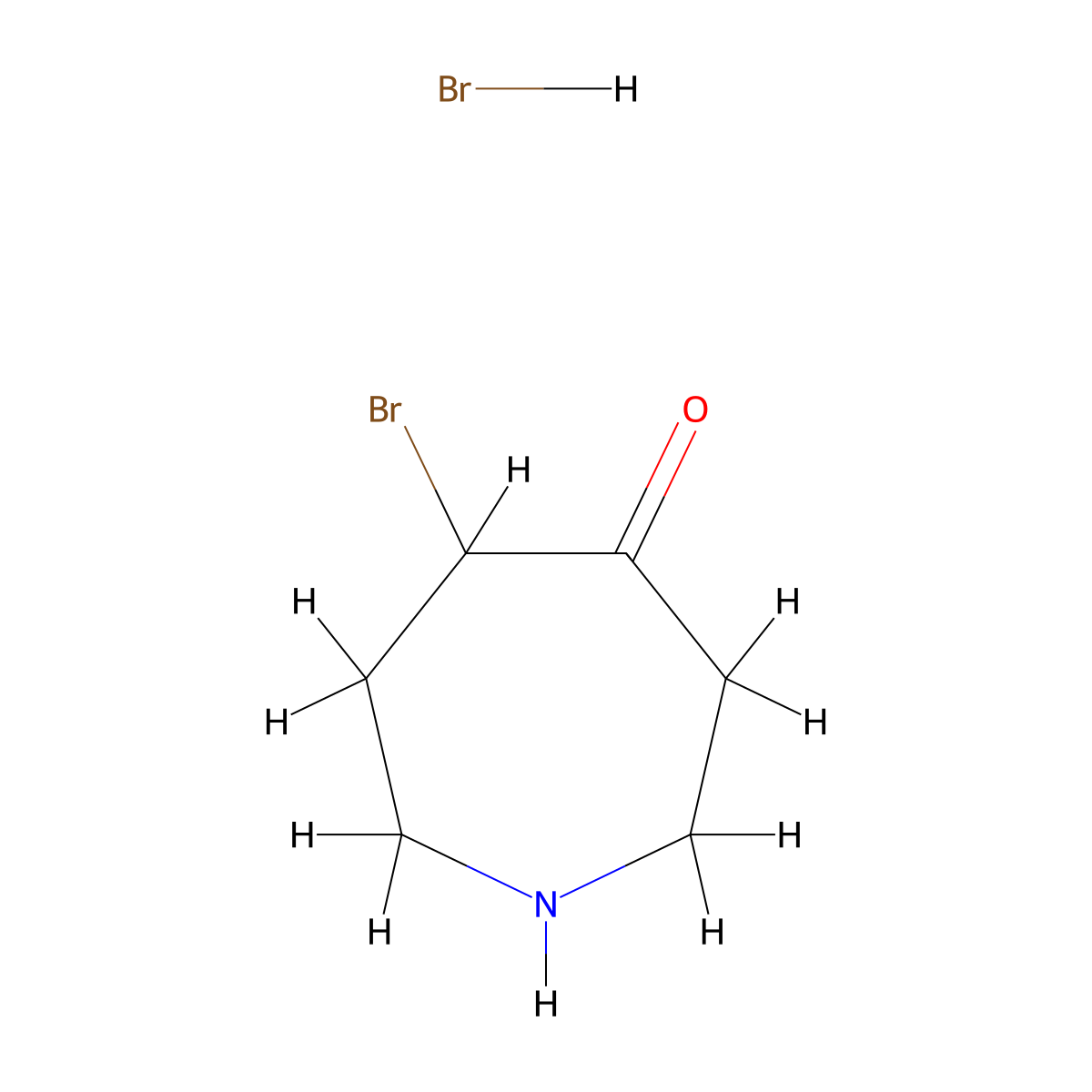 5-Bromoazepan-4-one hydrobromide molecular structure, CAS 83613-48-3