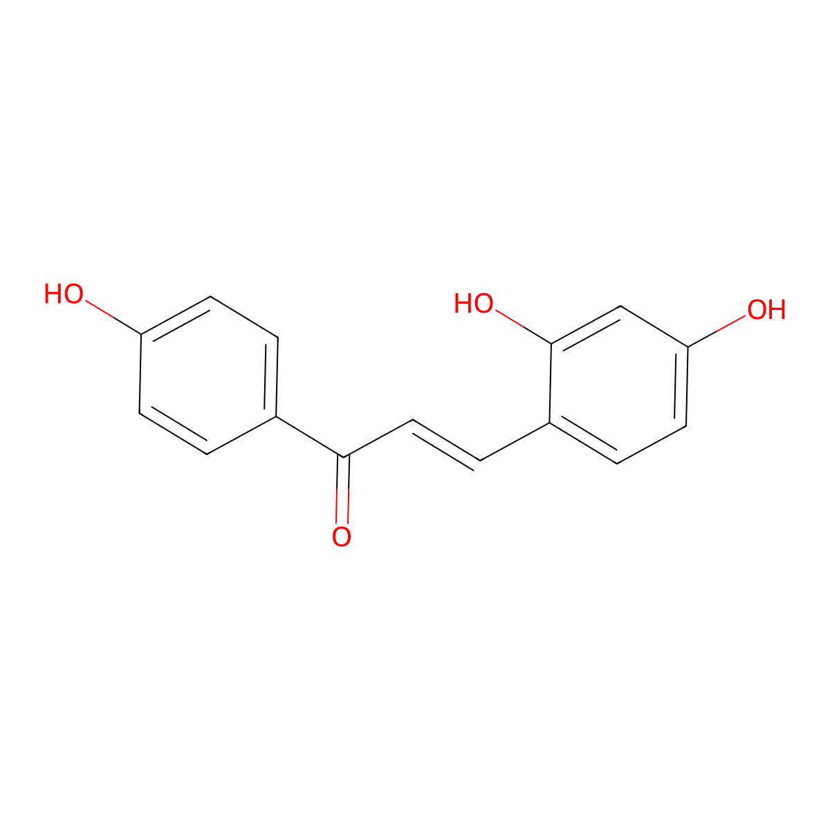 3-(2,4-Dihydroxyphenyl)-1-(4-hydroxyphenyl)prop-2-en-1-one molecular structure, CAS 83616-07-3