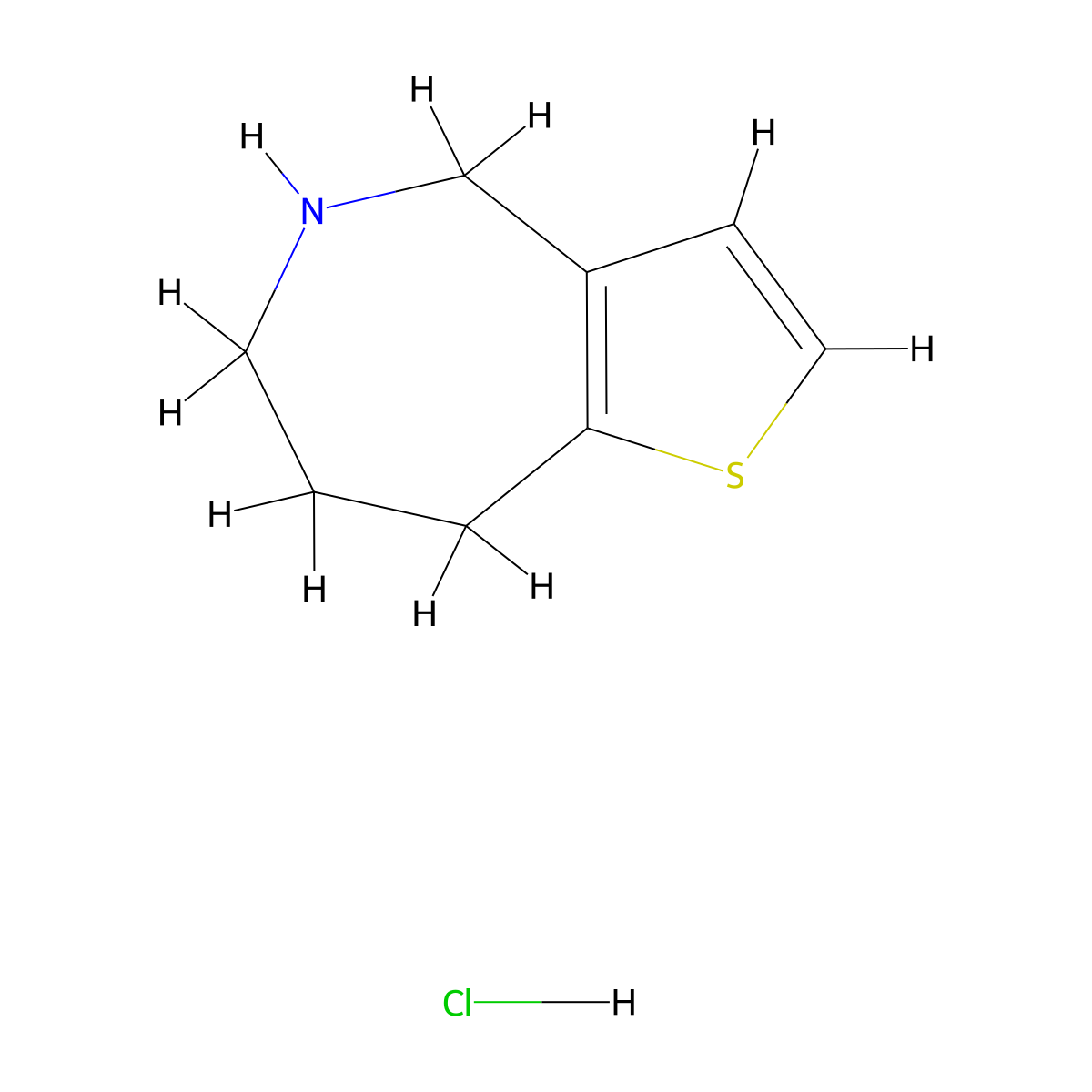 4H,5H,6H,7H,8H-thieno[3,2-c]azepine hydrochloride molecular structure, CAS 83621-61-8