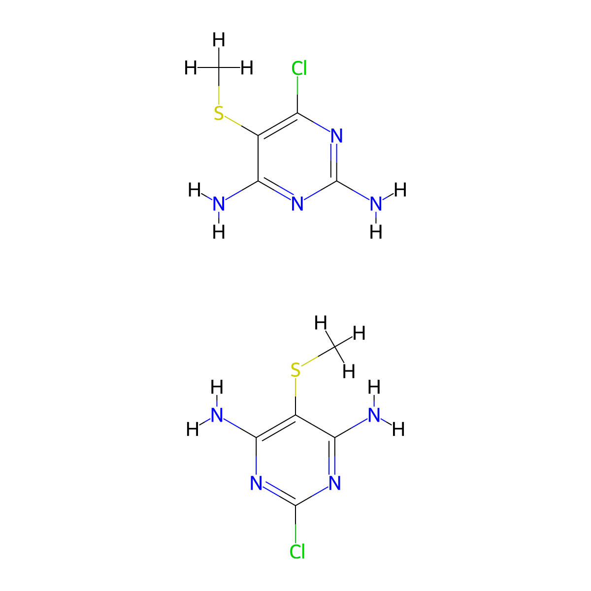 2-Chloro-5-methylsulfanylpyrimidine-4,6-diamine;6-chloro-5-methylsulfanylpyrimidine-2,4-diamine molecular structure, CAS 83623-05-6