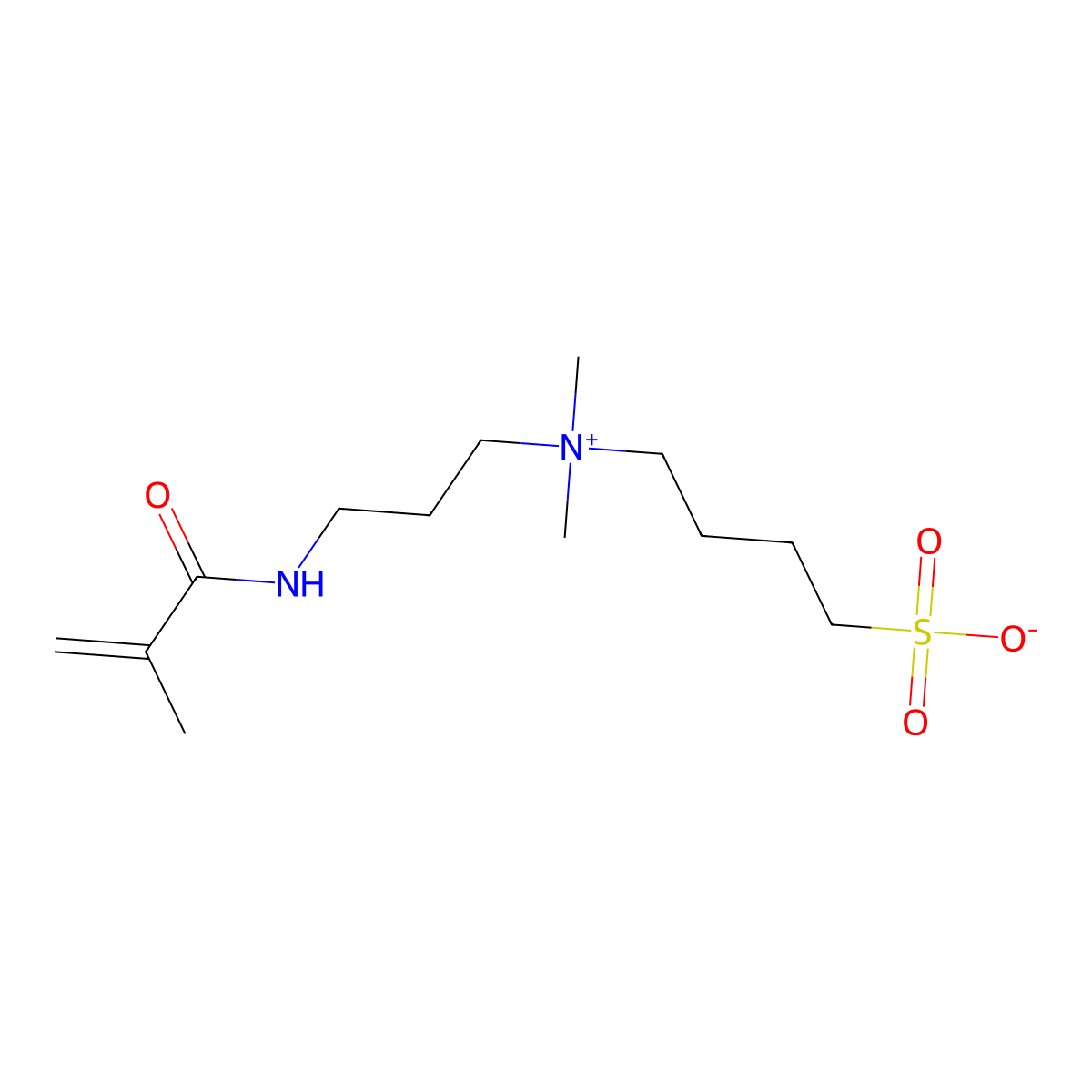 4-((3-Methacrylamidopropyl)dimethylammonio)butane-1-sulfonate molecular structure, CAS 83623-32-9