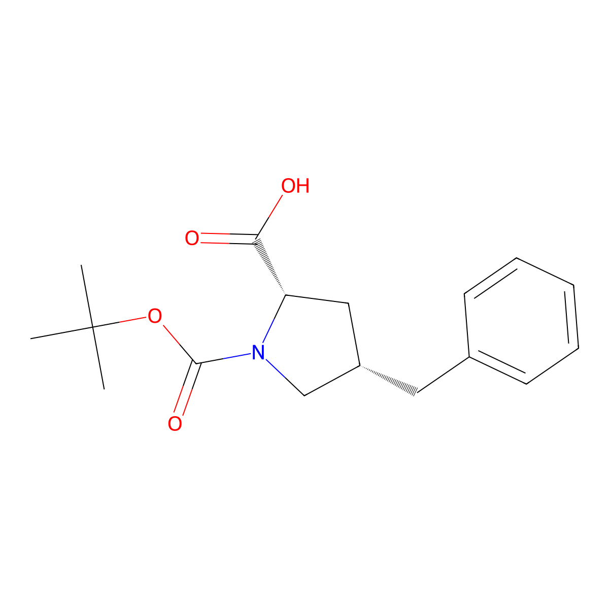 1-(1,1-Dimethylethyl) (2S,4S)-4-(phenylmethyl)-1,2-pyrrolidinedicarboxylate molecular structure, CAS 83623-78-3
