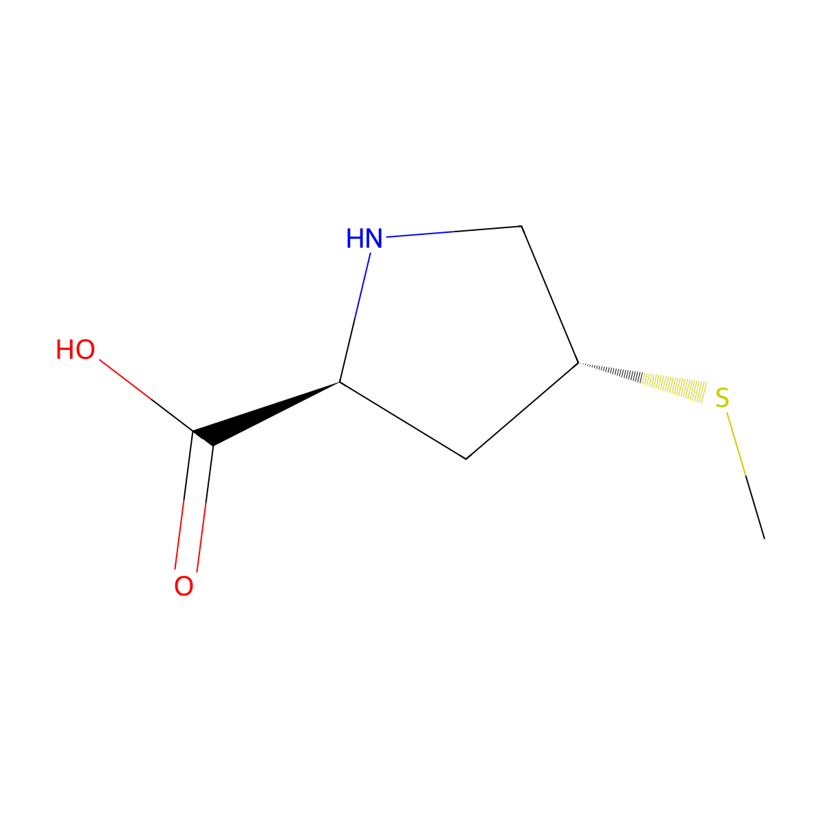 (2S,4R)-4-(Methylthio)pyrrolidine-2-carboxylic acid molecular structure, CAS 83624-61-7