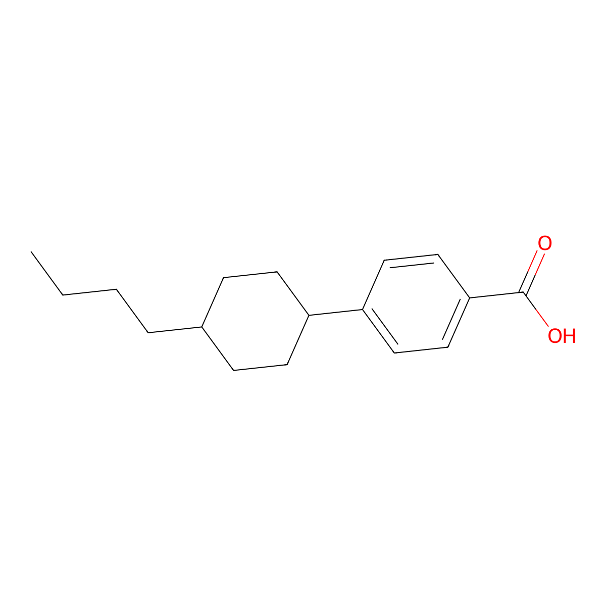 4-(trans-4-Butylcyclohexyl)benzoic acid molecular structure, CAS 83626-35-1