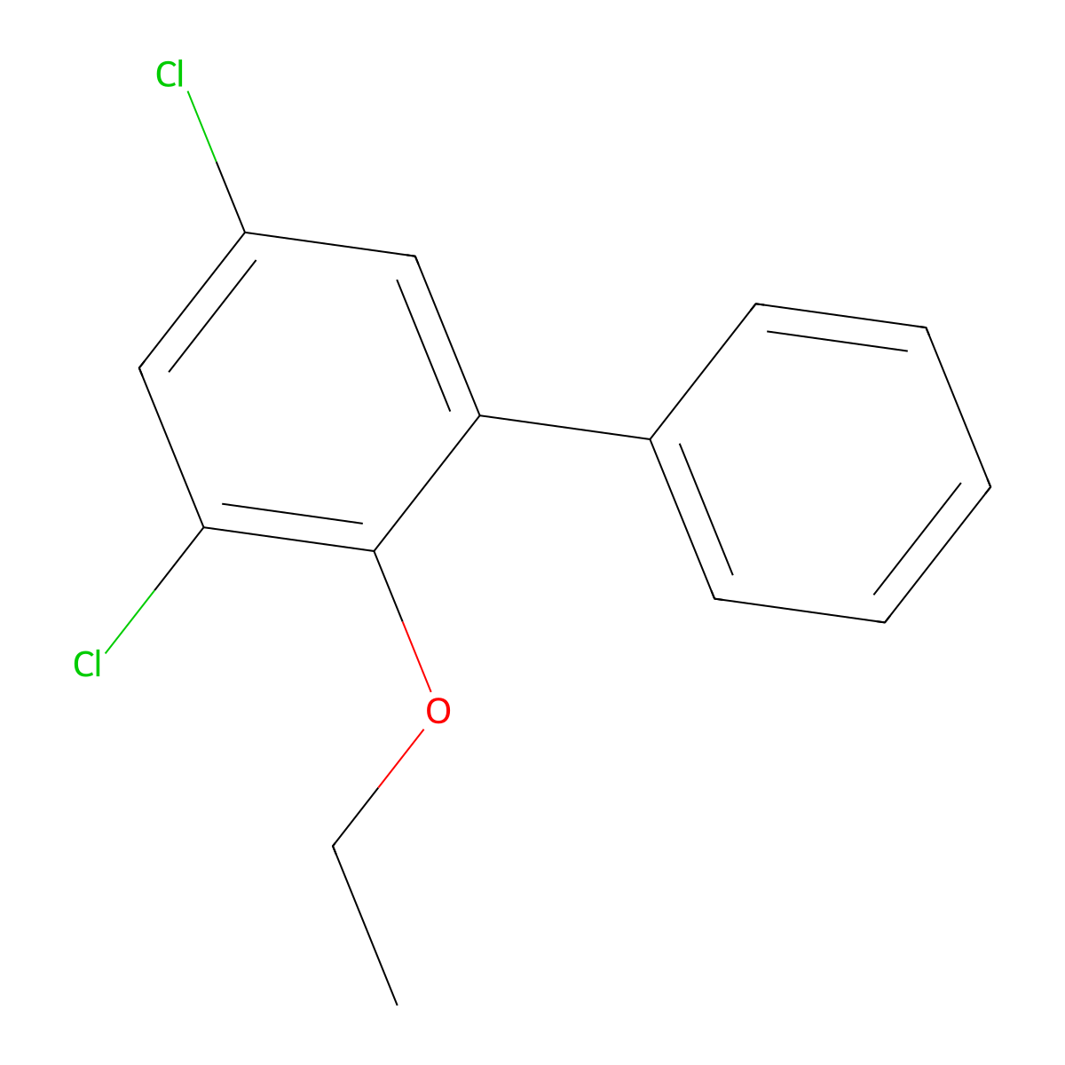 3,5-Dichloro-2-ethoxy-1,1'-biphenyl molecular structure, CAS 83631-47-4