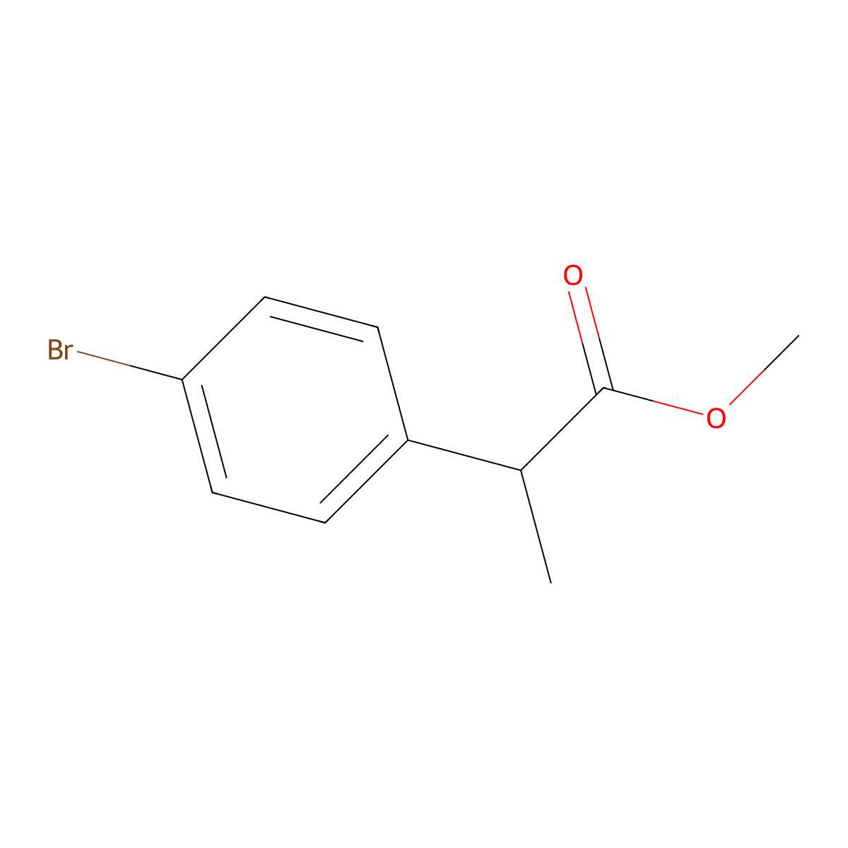 Methyl 2-(4-bromophenyl)propanoate molecular structure, CAS 83636-46-8