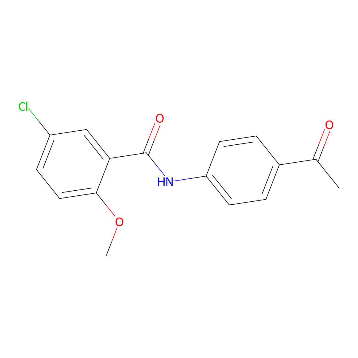 N-(4-acetylphenyl)-5-chloro-2-methoxybenzamide molecular structure, CAS 83639-95-6