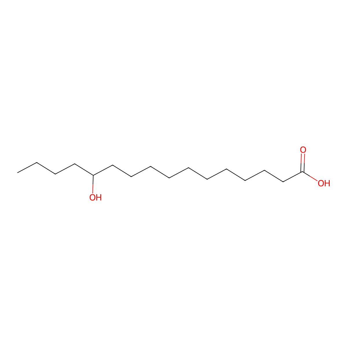 12-Hydroxyhexadecanoic acid molecular structure, CAS 83646-62-2