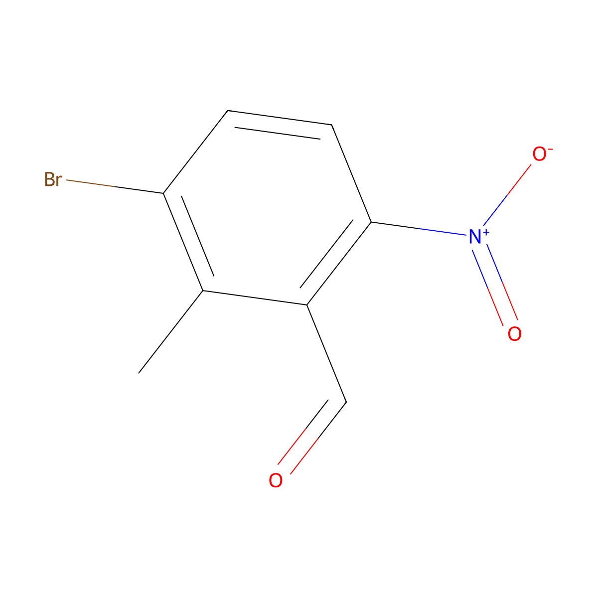 3-Bromo-2-methyl-6-nitrobenzaldehyde molecular structure, CAS 83647-41-0