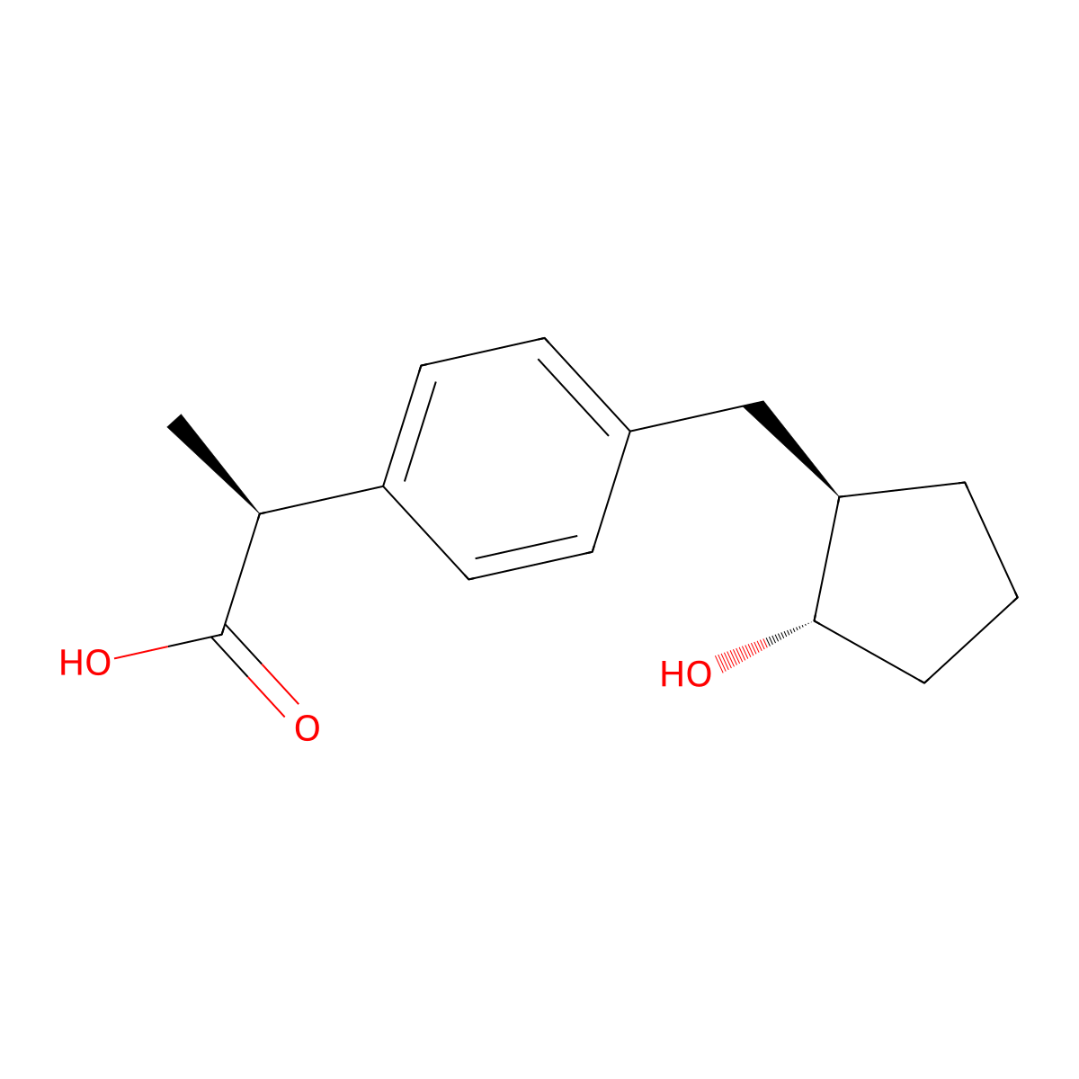 Loxoprofen trans-alcohol, (2S,1'R,2'S)- molecular structure, CAS 83648-76-4