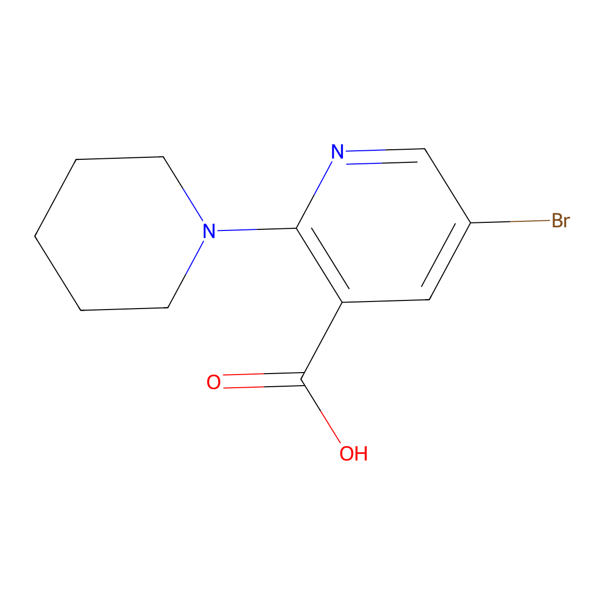 5-Bromo-2-piperidinonicotinic acid molecular structure, CAS 83655-70-3